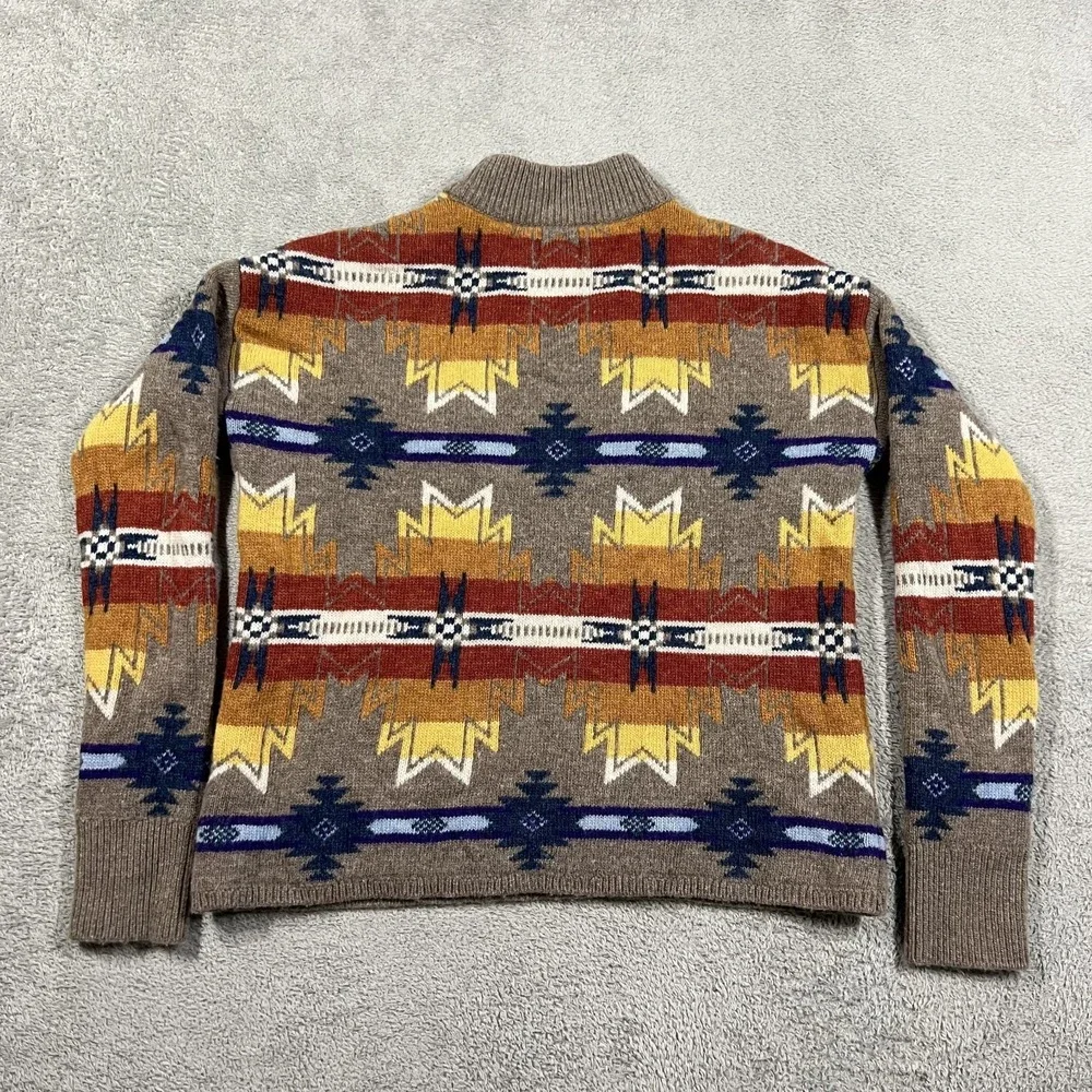 Faherty Sweater Womens XXS Doug Good Feather Southwestern Crew Neck Wool Nylon